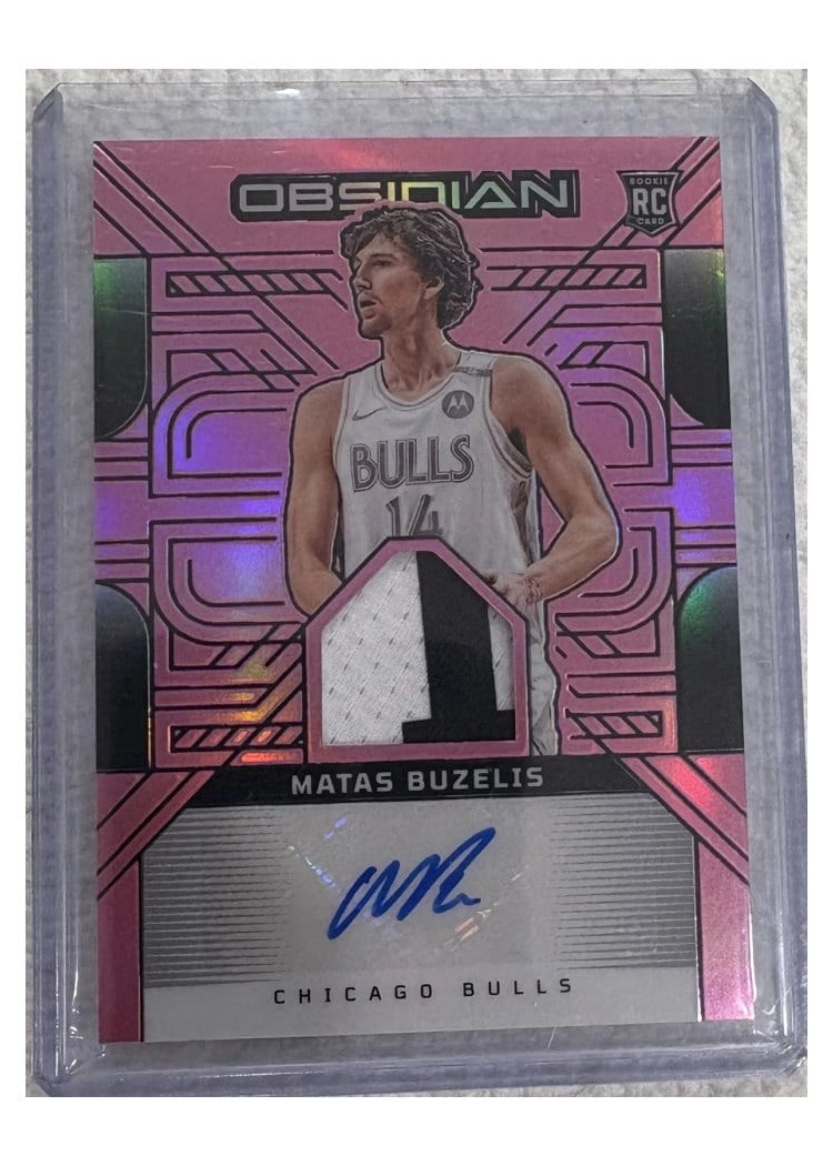 2024-25 Panini Obsidian Rookie Jersey Ink Matas Buzelis #RJI-BUZ card