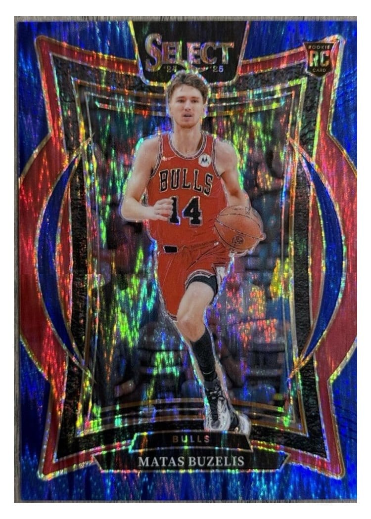 2024-25 Panini Select Base Set Matas Buzelis Blue Flash Prizm #70 card