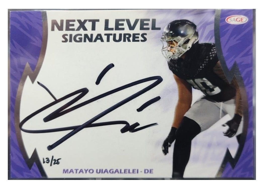 2026 SAGE Football Next Level Signatures Matayo Uiagalelei #NLS-MU