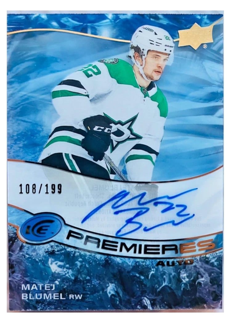 2022-23 Upper Deck Ice Ice Premieres Autographs Matej Blumel #IPA-MJ card