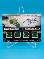 2022-23 Upper Deck Premier 2022 Premier Rookie Autograph Jersey Matej Blumel #PRA-BL card