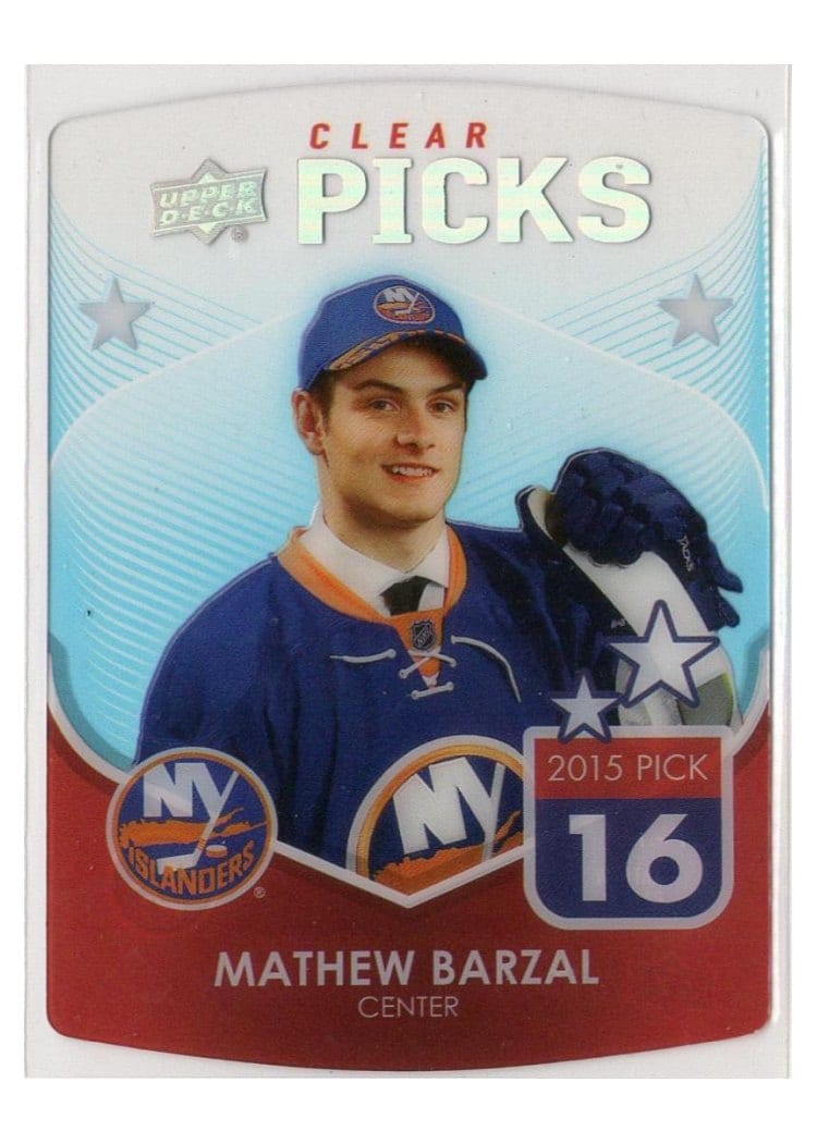 2021-22 Upper Deck Clear Picks Mathew Barzal #CP-15 card