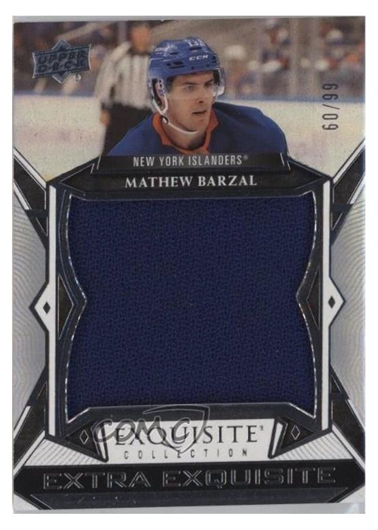 2022-23 Upper Deck Black Diamond Exquisite Collection Extra Exquisite Mathew Barzal #ECE-MB card