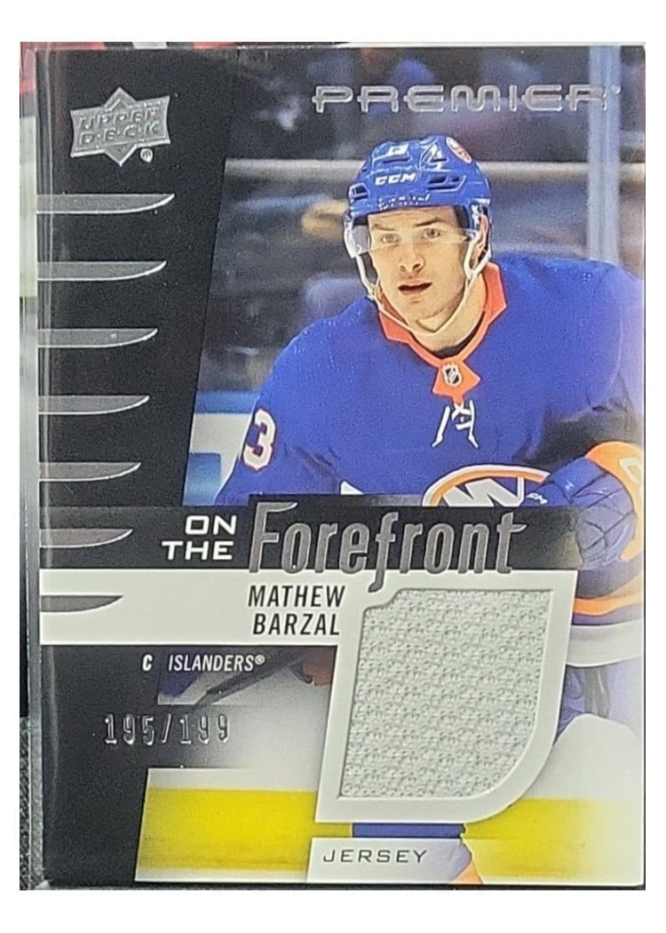 2023-24 Upper Deck Premier On the Forefront Jersey Mathew Barzal #OF-MB card
