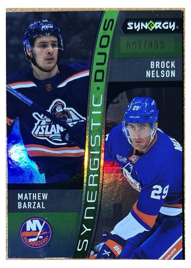 2023-24 Upper Deck Synergy Synergistic Duos Mathew Barzal/Brock Nelson #SD-3** card