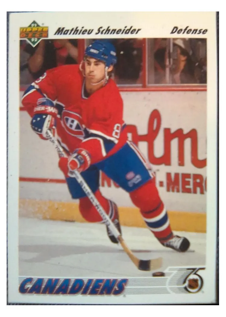 1991 Upper Deck Mathieu Schneider #328 card
