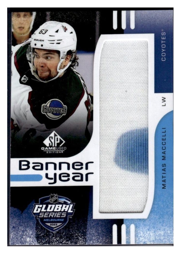 2024-25 SP Game Used 2023 Global Series Melbourne Banner Year Relics Matias Maccelli #BYGS-MI card