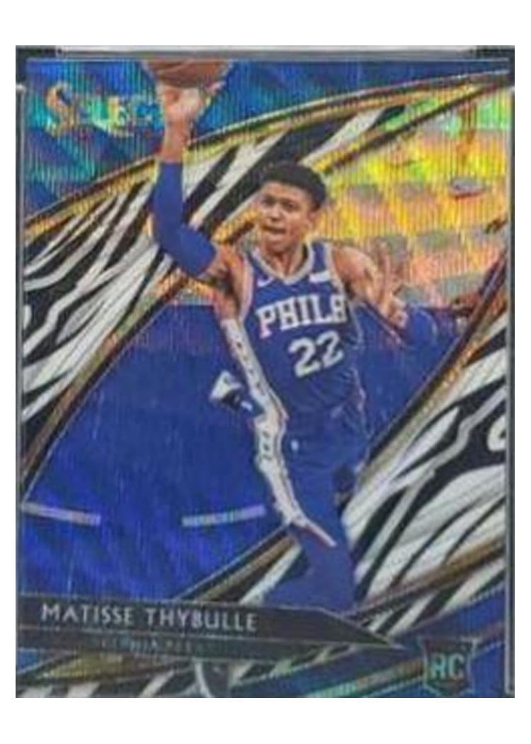 2019-20 Panini Select Base Set Matisse Thybulle Zebra Prizm #223 card