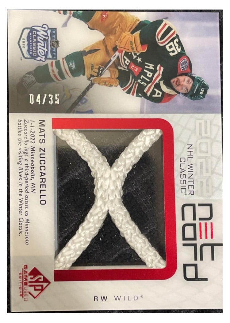 2022-23 SP Game Used 2022 NHL Winter Classic Net Cord Relics Mats Zuccarello #WCN-MZ card