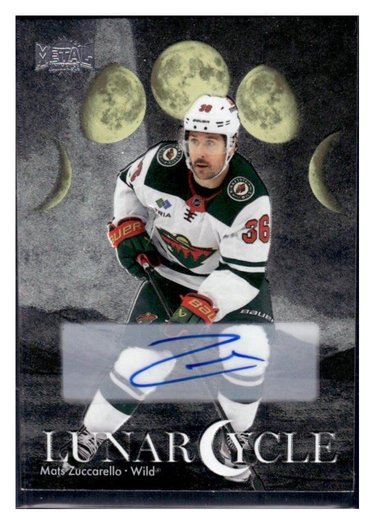 2025-26 SkyBox Metal Universe Lunar Cycle Auto Mats Zuccarello #LC-22 card