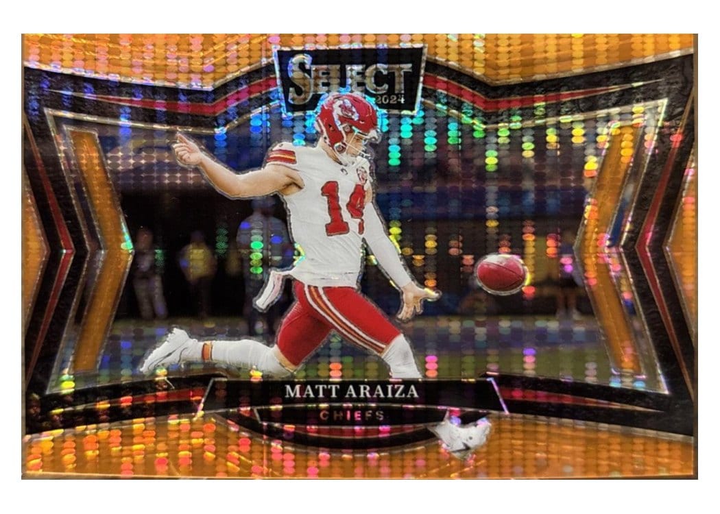 2024 Panini Select Base Set Matt Araiza Neon Orange Pulsar Prizm #481 card