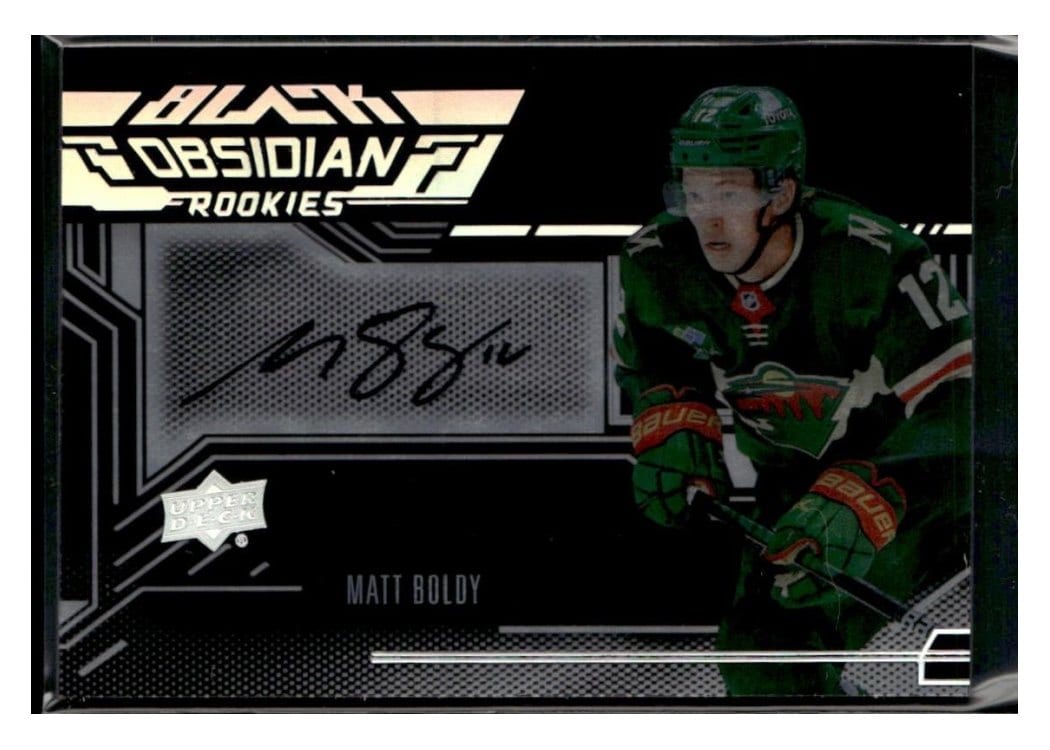 2022-23 SPx UD Black Obsidian Rookies Scripts Matt Boldy #ORS-BO card