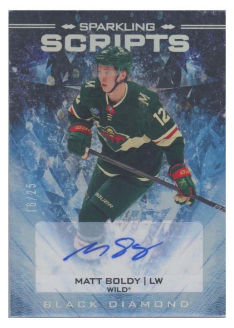 2024-25 Upper Deck Black Diamond Sparkling Scripts Matt Boldy #SS-BO card