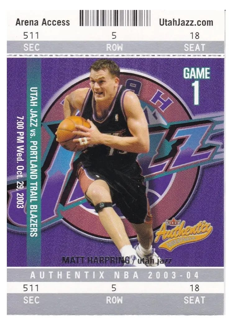 2003 Fleer Authentix Matt Harpring #27 card