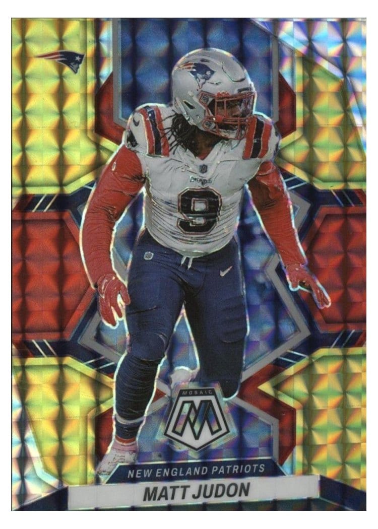 2022 Panini Mosaic Base Set Matt Judon Choice Fusion Red Yellow #137 card