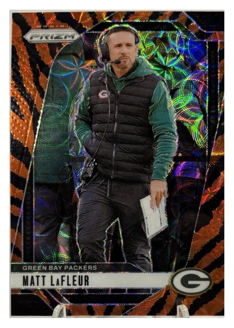 2024 Panini Prizm Base Set Matt LaFleur Choice Tiger Stripe #108 card