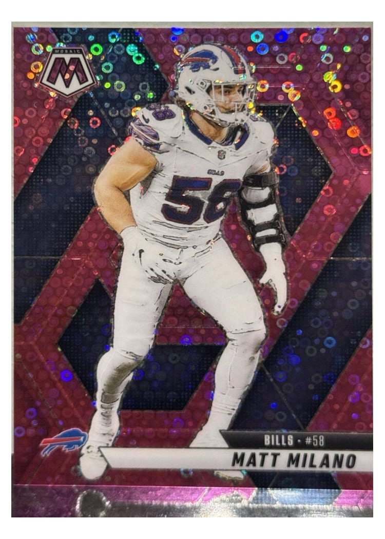 2025 Panini Mosaic Base Set Matt Milano No Huddle Pink #241 card