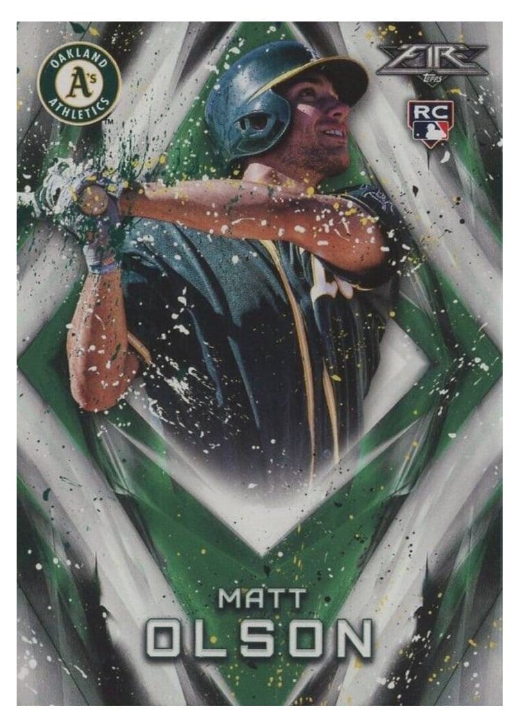 2017 Topps Fire Base Set Matt Olson #3 card
