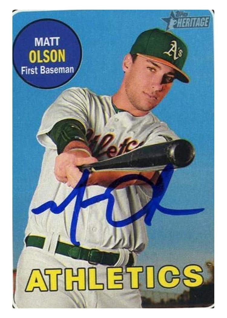 2018 Topps Heritage Base Set Matt Olson #302 card