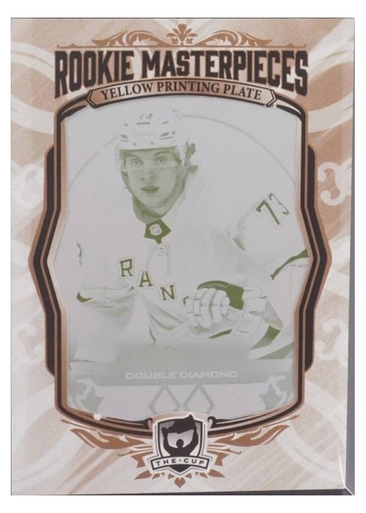 2024-25 Upper Deck The Cup Rookie Masterpiece Printing Plates - Black Diamond Relic Rookies Double Matt Rempe #BDR-MR card