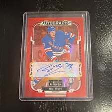 Matt Rempe 2025-26 O-Pee-Chee Platinum Red Rainbow Autos card