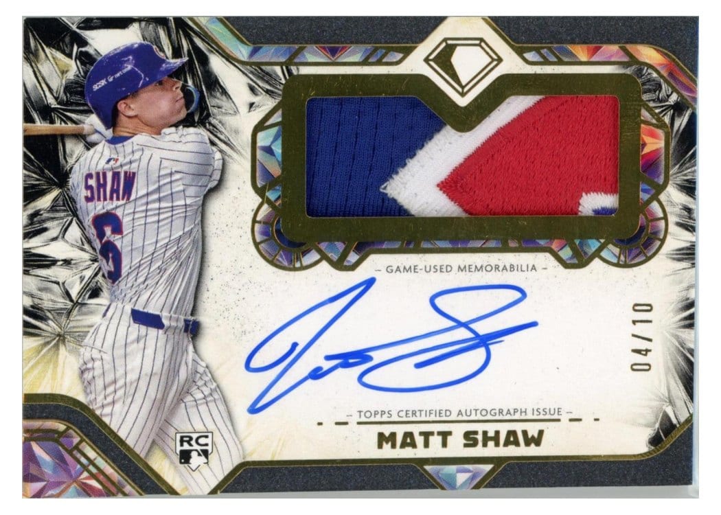 2025 Topps Diamond Icons Autographed Jumbo Patches Matt Shaw #AJP-MS card