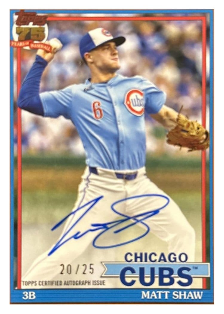 2026 Topps 1991 Topps Autographs Matt Shaw #91A-SHA card