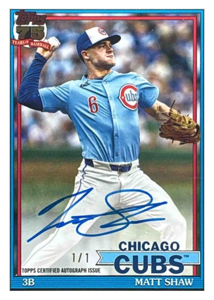 2026 Topps 1991 Topps Autographs Matt Shaw #91A-SHA card