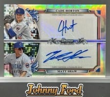 2024 Bowman Sterling Dual Refractor Autographs Matt Shaw / Cade Horton #DRA-HS card
