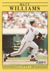 1991 Fleer Base Set Matt Williams #276 card