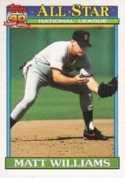 1991 Topps Base Set Matt Williams #399 card