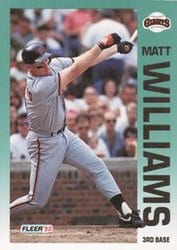 1992 Fleer Base Set Matt Williams #650 card