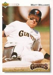1992 Upper Deck Base Set Matt Williams #154 card