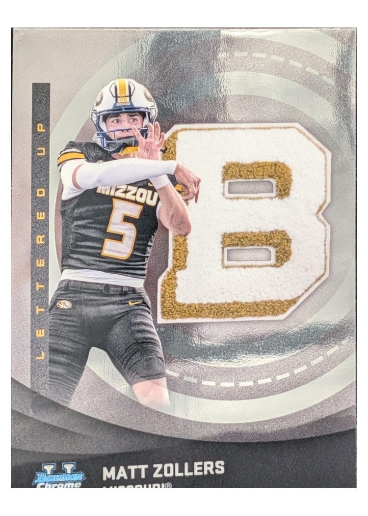 2025 Bowman University Chrome Lettered Up! Matt Zollers #LU-19 card