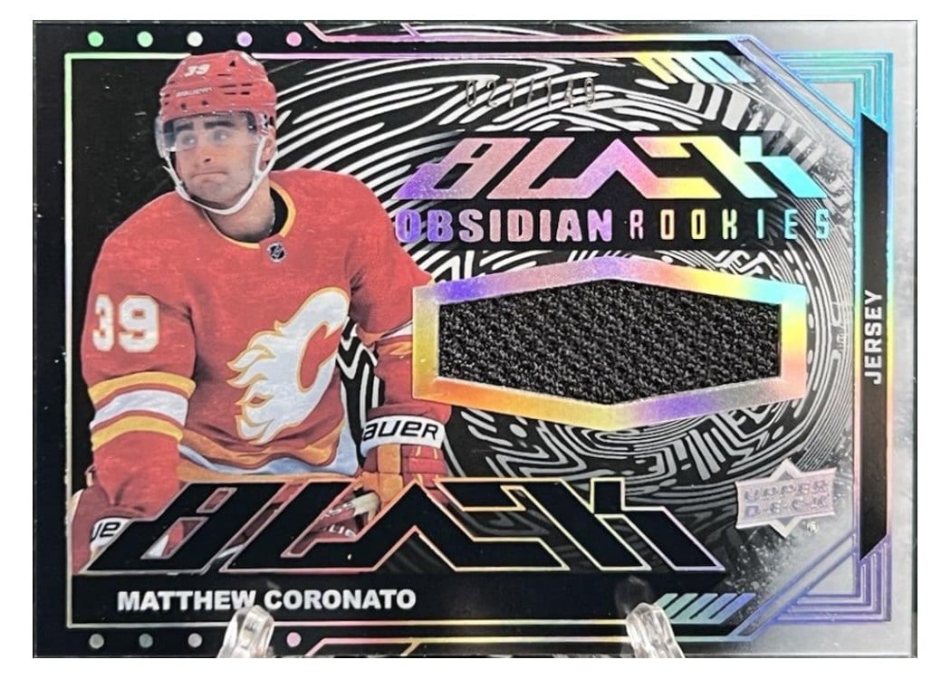 2023-24 SPx UD Black Obsidian Rookie Jerseys Matthew Coronato #ORJ-MC card