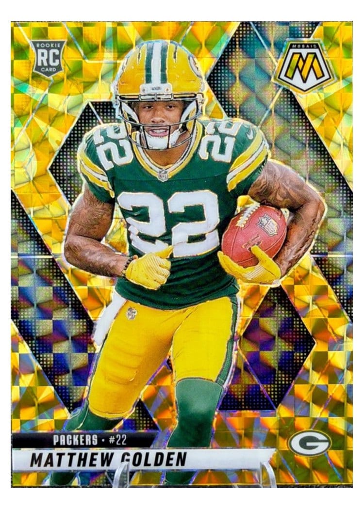 2025 Panini Mosaic Base Set Matthew Golden Reactive Yellow #323 card
