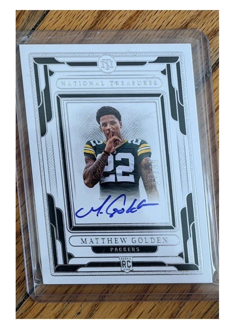 2025 Panini National Treasures Rookie Signatures Field Pass Matthew Golden #7 card
