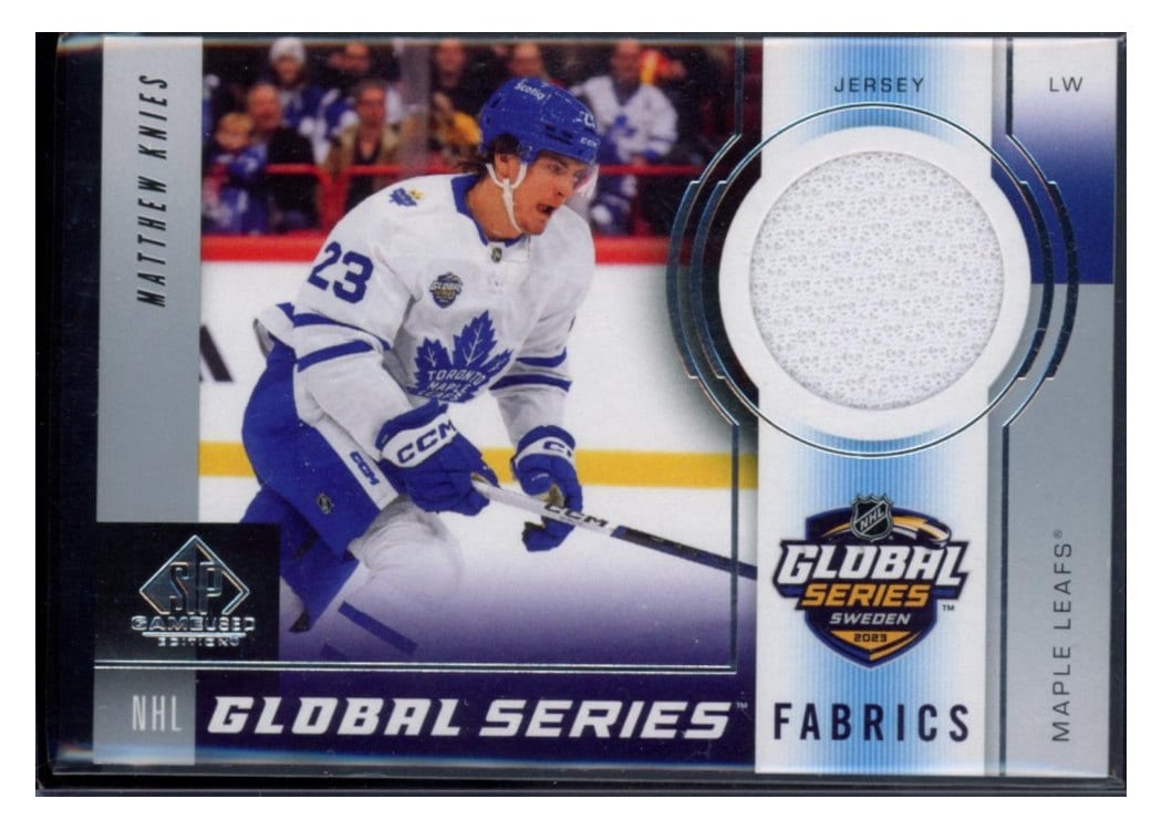 2024-25 SP Game Used 2023 Global Series Sweden Fabrics Matthew Knies #GSF-MK card