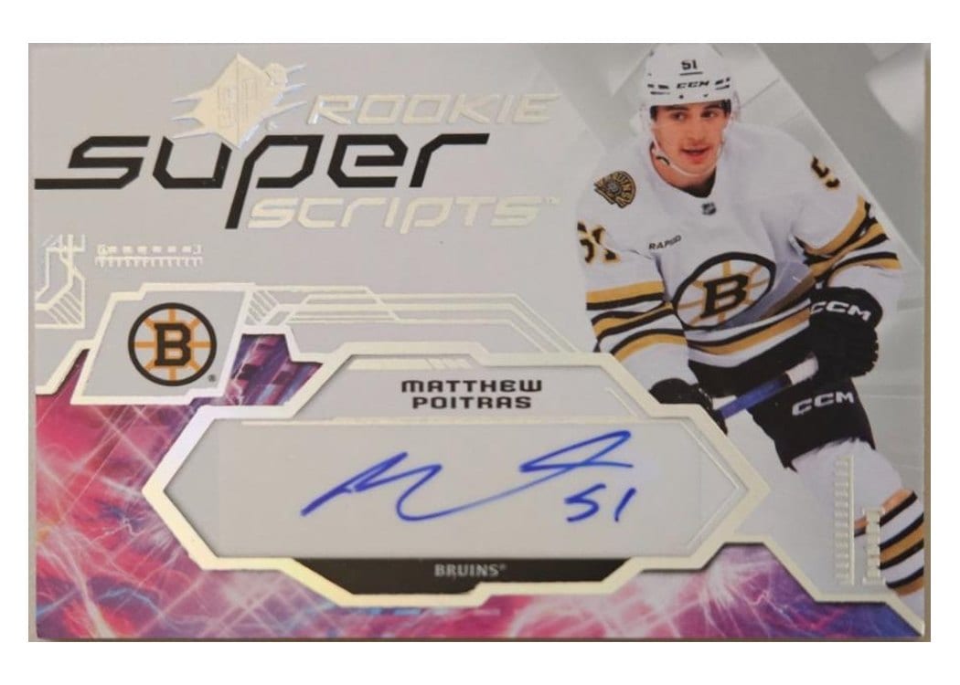 2023-24 SPx Rookie Superscripts Matthew Poitras #SSR-MP card