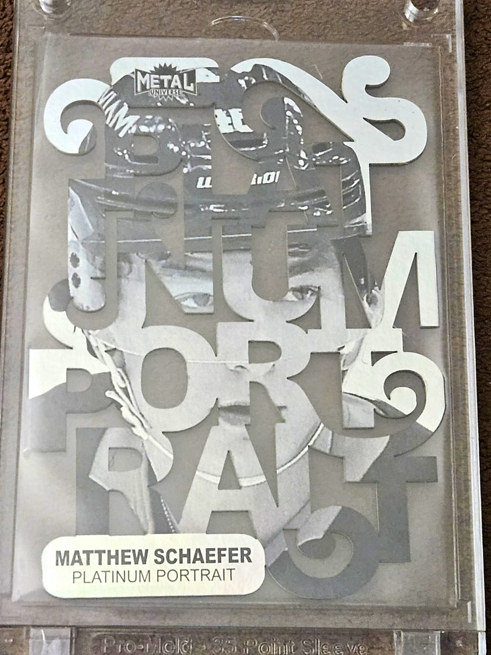 2025-26 SkyBox Metal Universe Platinum Portraits Matthew Schaefer #PP-15 card