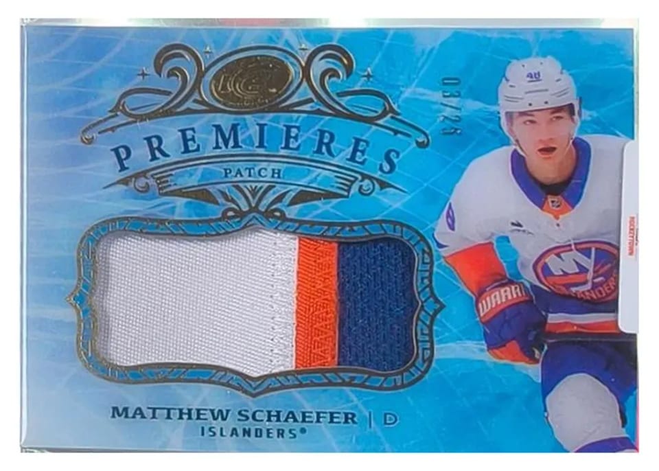 2025 Upper Deck Ice Premieres Patch Matthew Schaefer #IPP-MS card