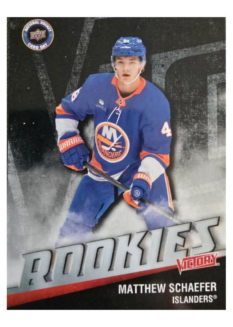 2026 Upper Deck National Hockey Card Day UD Victory Black Rookies Matthew Schaefer #V-9 card