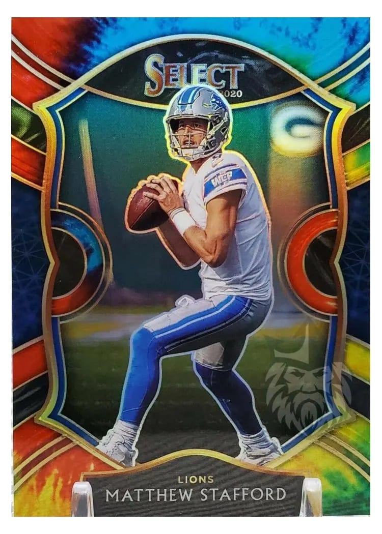 2020 Panini Select Base Set Matthew Stafford Tie Dye Prizm #11 card