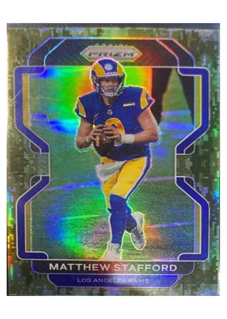 2021 Panini Prizm Base Set Matthew Stafford Forest Camo Prizm #67 card