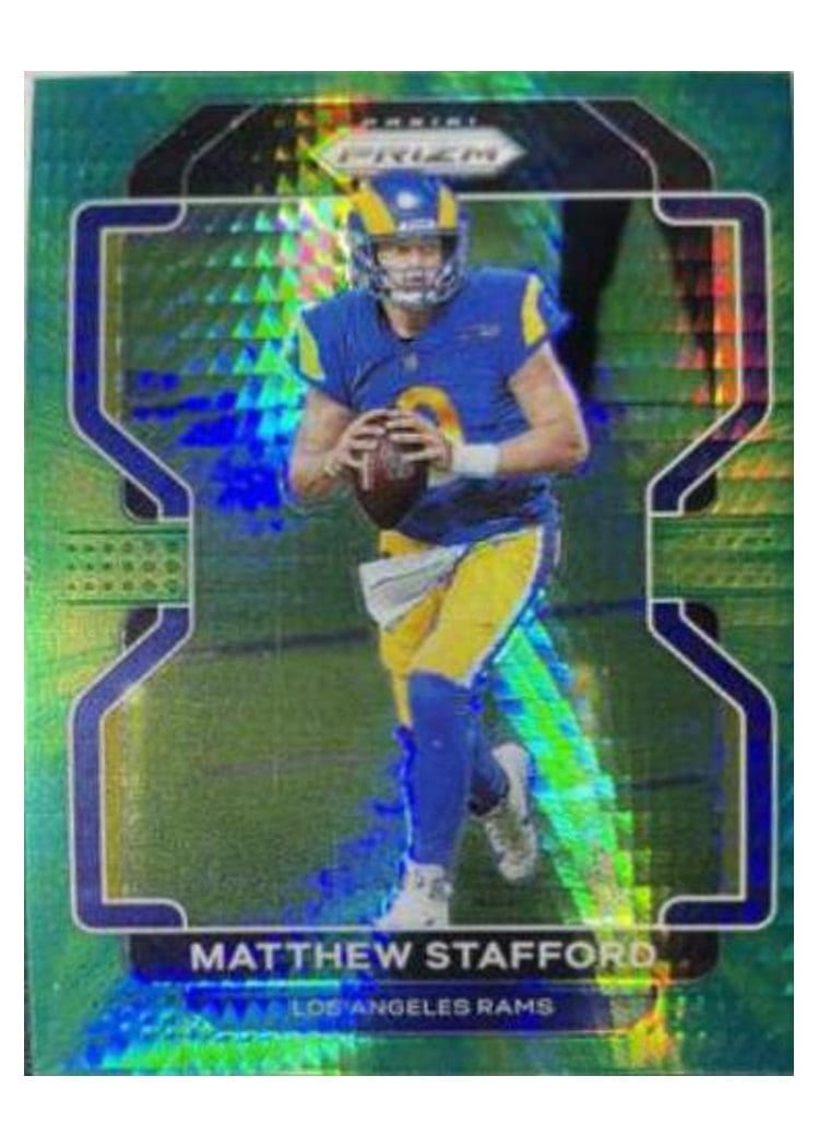 2021 Panini Prizm Base Set Matthew Stafford Hyper Prizm #67 card