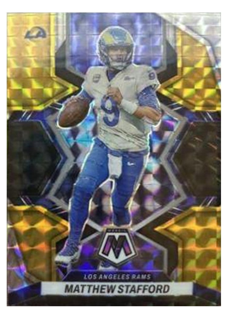 2022 Panini Mosaic Base Set Matthew Stafford Choice Black Gold #108 card
