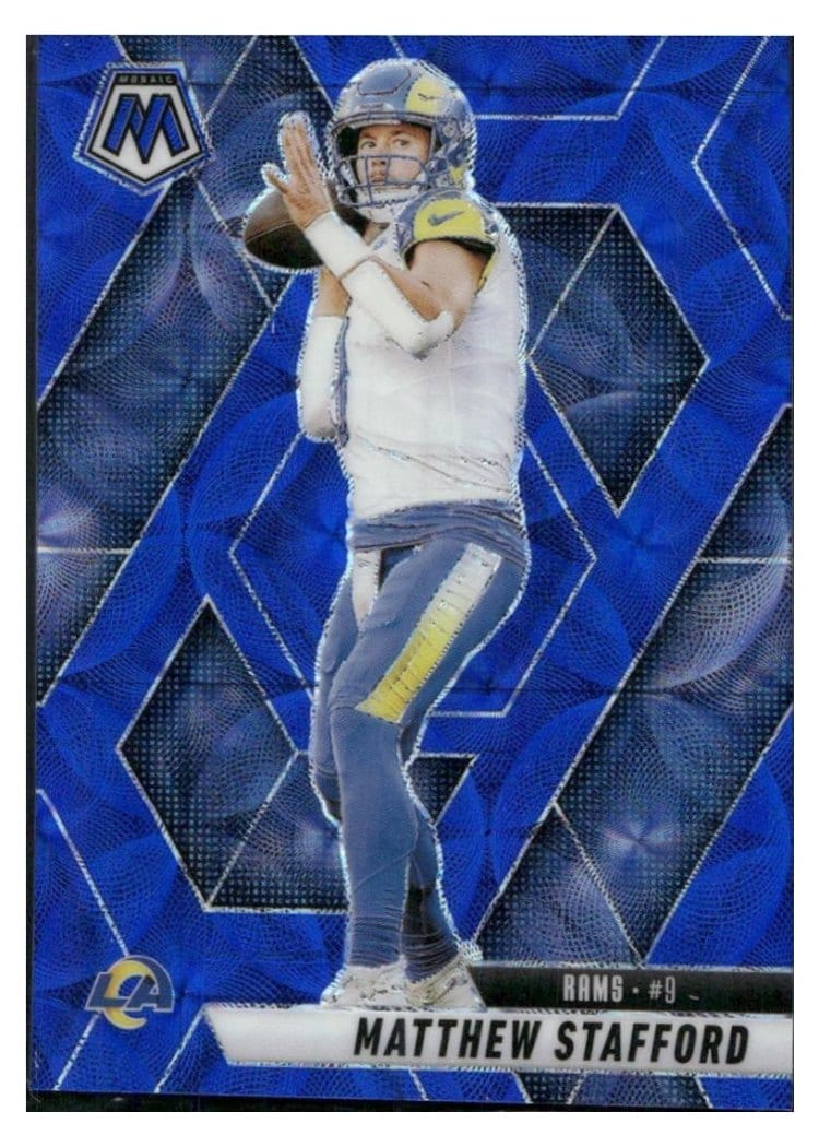 2025 Panini Mosaic Base Set Matthew Stafford Blue Scope #96 card