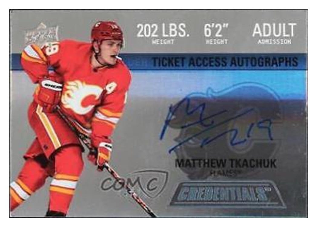 2021-22 Upper Deck Credentials Retro Ticket Access Autograph Matthew Tkachuk #RTAA-MT card