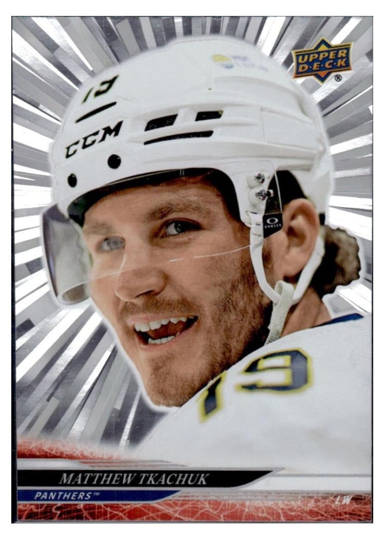 2024-25 Upper Deck Base Set Matthew Tkachuk Outburst Silver #319 card