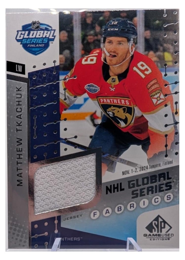 2025-26 SP Game Used 2024 Global Series Stars vs. Panthers Fabrics Matthew Tkachuk #GSF2-10 card